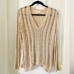 Michael Kors Beige Open Knit Sweater